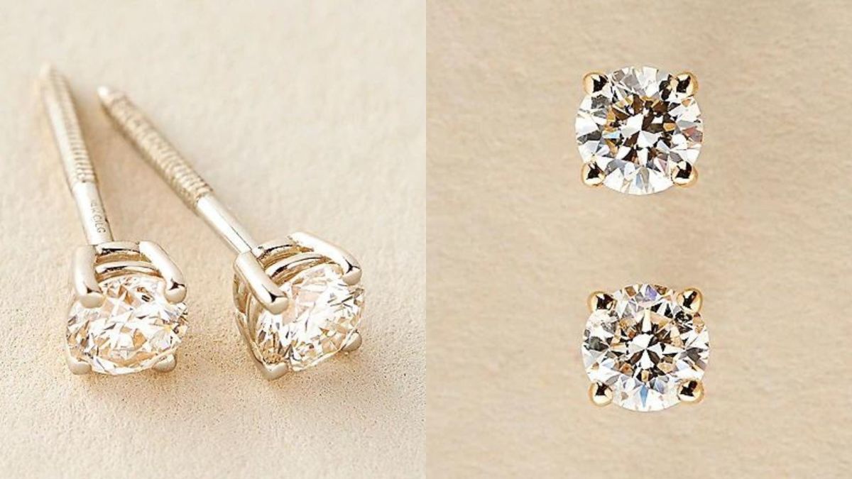 Diamond stud earrings